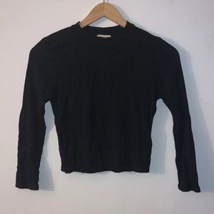 Silence + Noise ribbed cropped mid sleeve